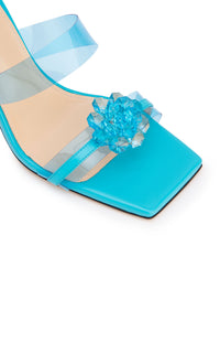 Bow 95 Heeled Mules - Light Blue