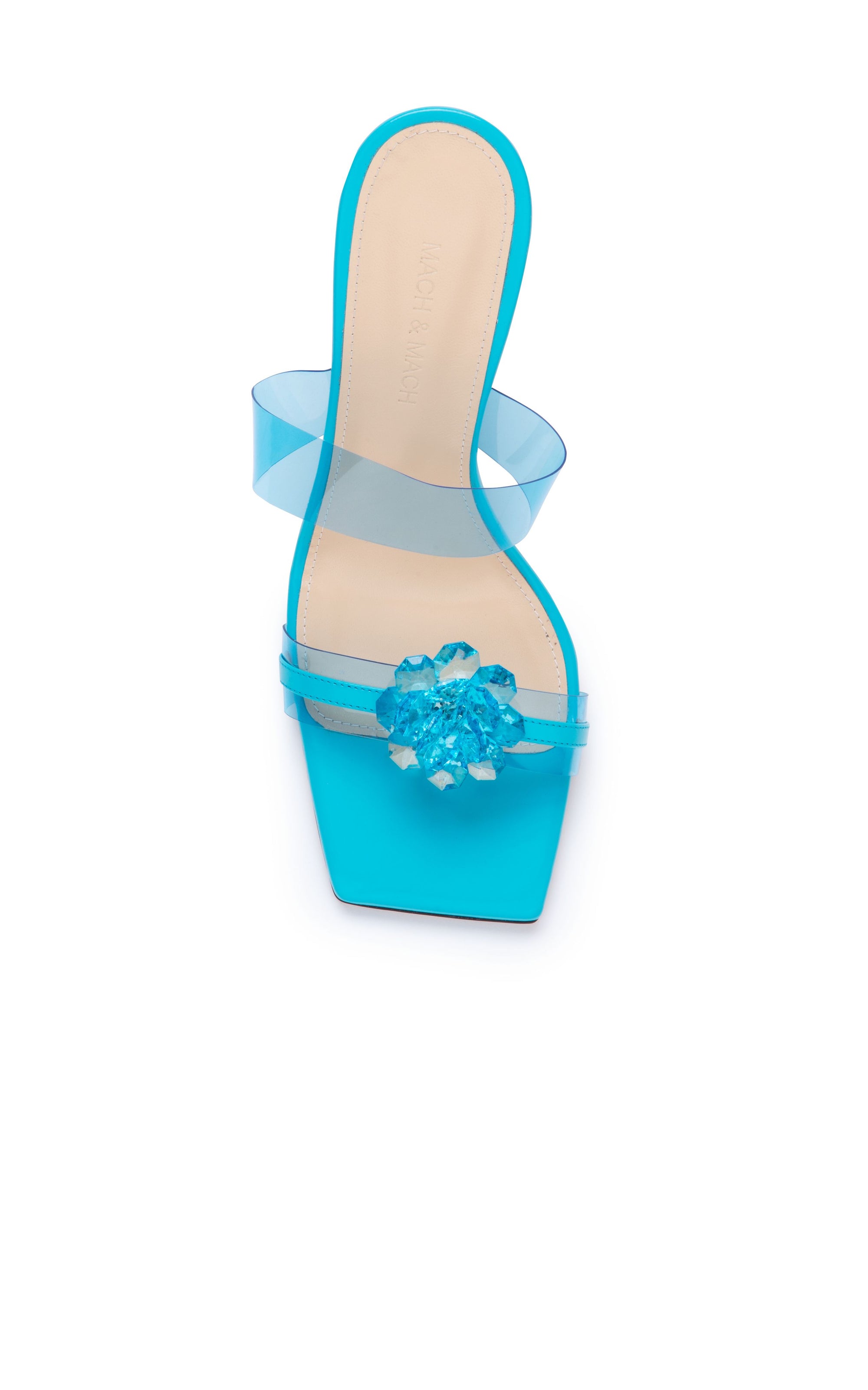 Bow 95 Heeled Mules - Light Blue