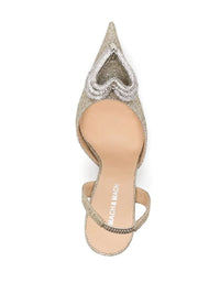 Triple Heart 95 glitter and rhinestone slingback - Champagne