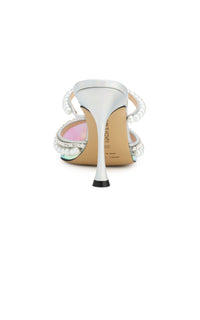 100 stiletto mules with pearls - Iridescent