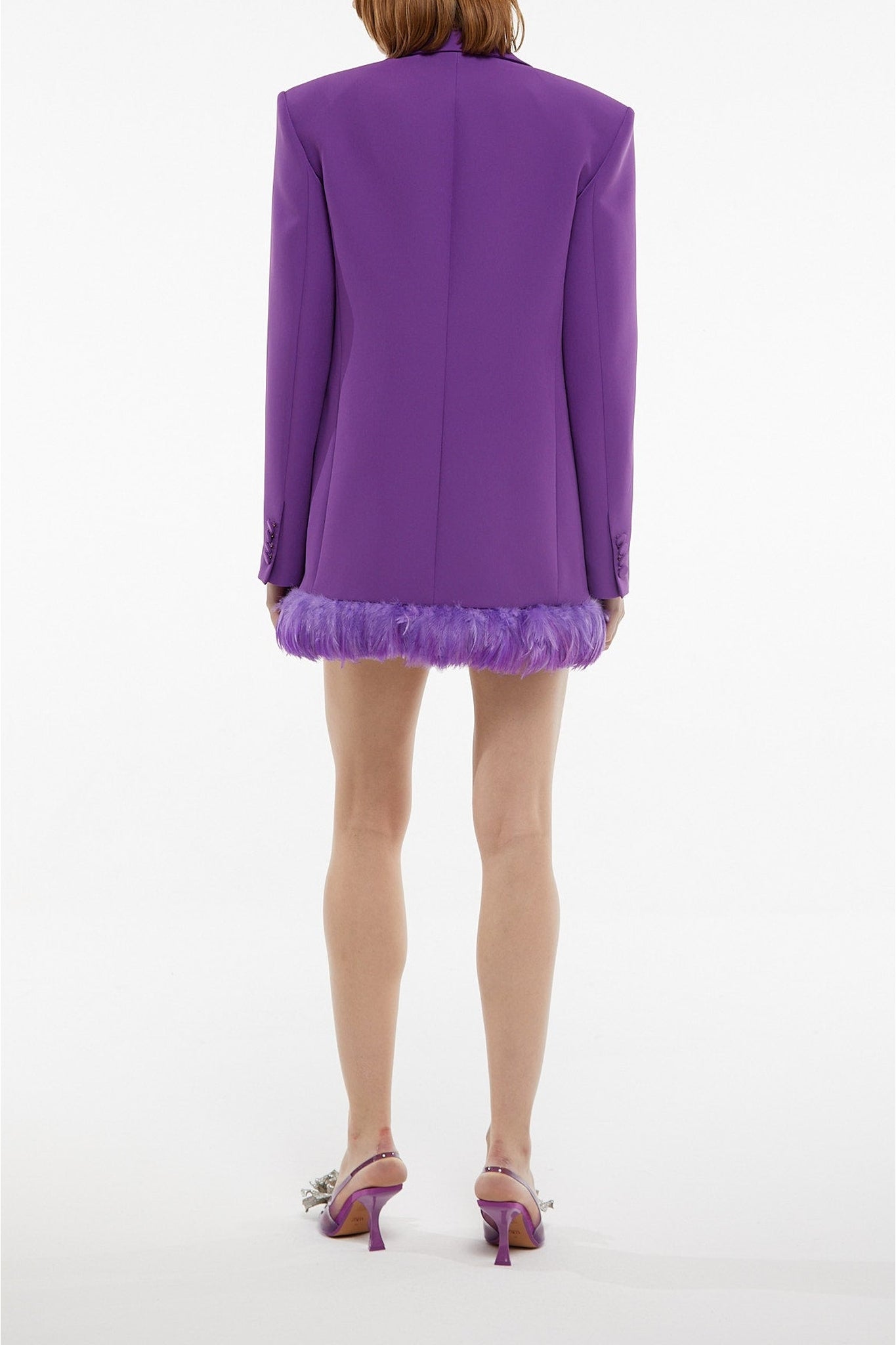Purple // cady double-breasted boxy blazer