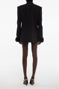 Blazer boxy à plumes - Black