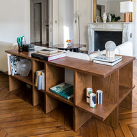 Mara wooden corner shelf - Iroko