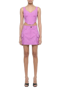 Mini-jupe cargo en laine - Vibrant Lilac