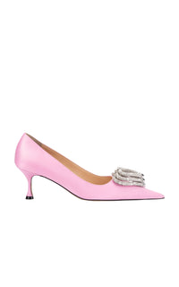 Triple Heart 65 satin and rhinestone pumps - Pink