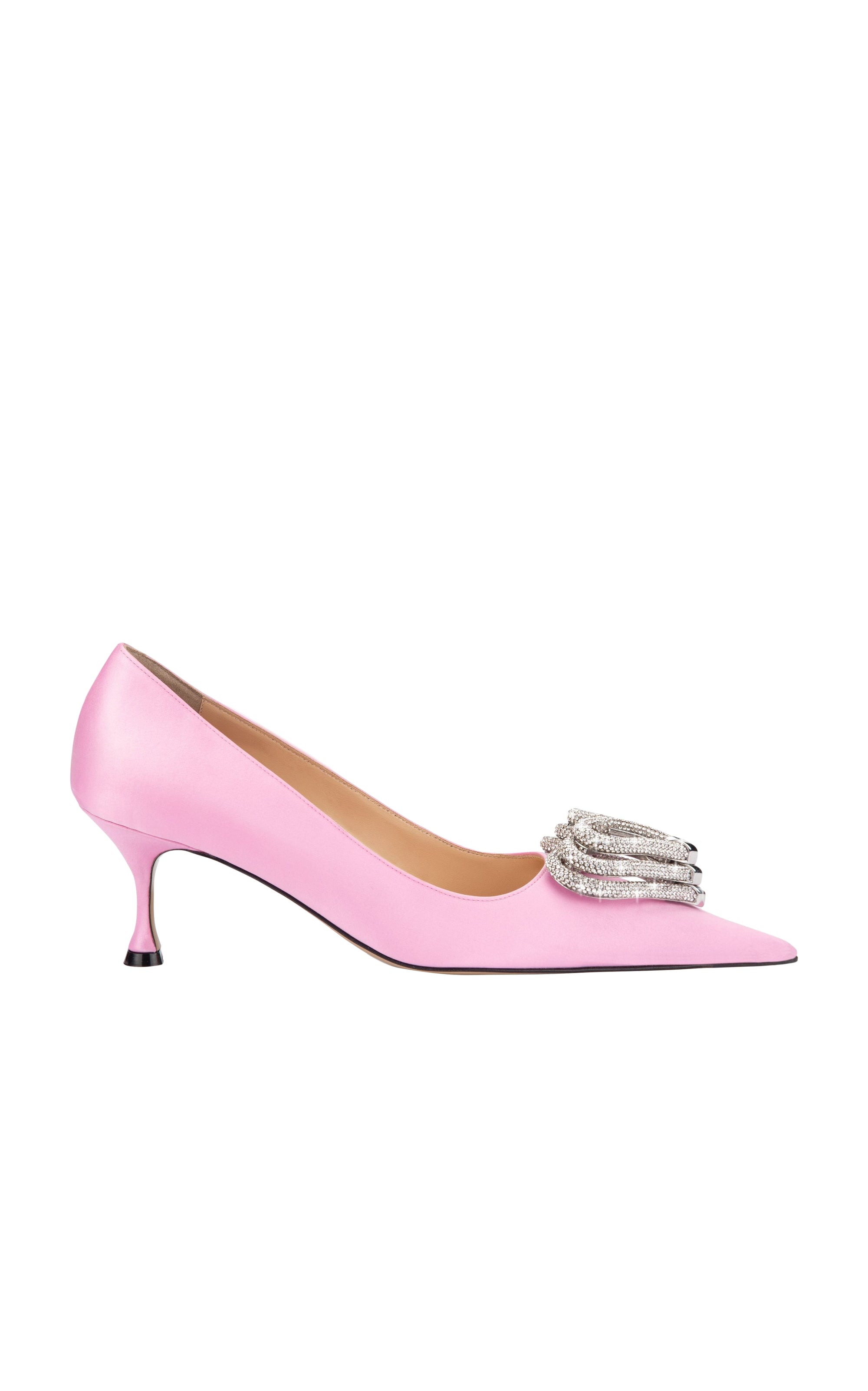 Triple Heart 65 satin and rhinestone pumps - Pink