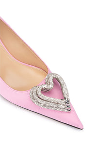 Triple Heart 65 satin and rhinestone pumps - Pink
