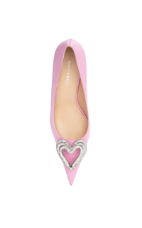 Triple Heart 65 satin and rhinestone pumps - Pink