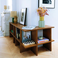 Mara wooden corner shelf - Iroko