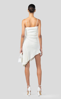 Asymmetric short dress - Off-White