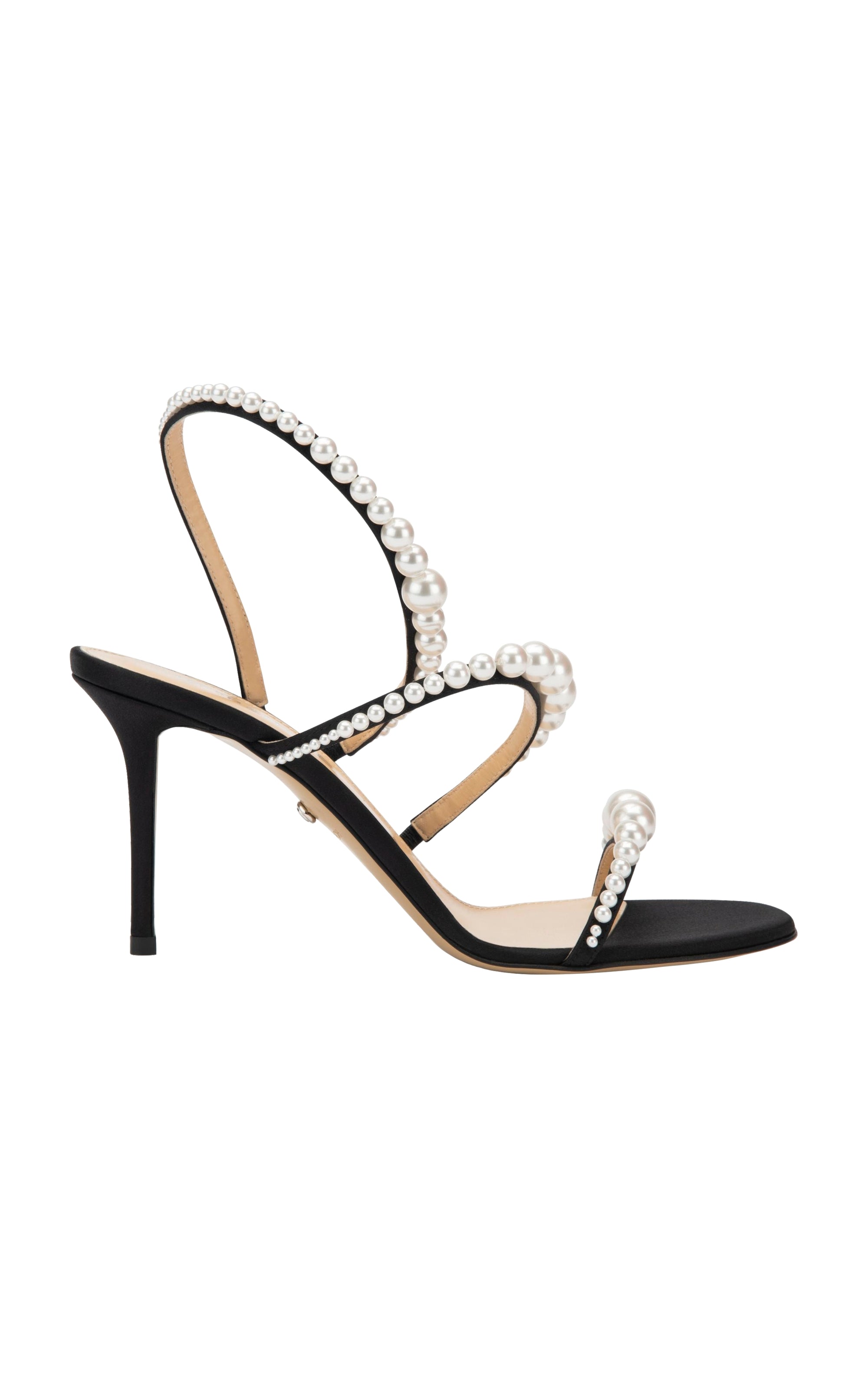 Sirène 85 beaded heel sandals - Black
