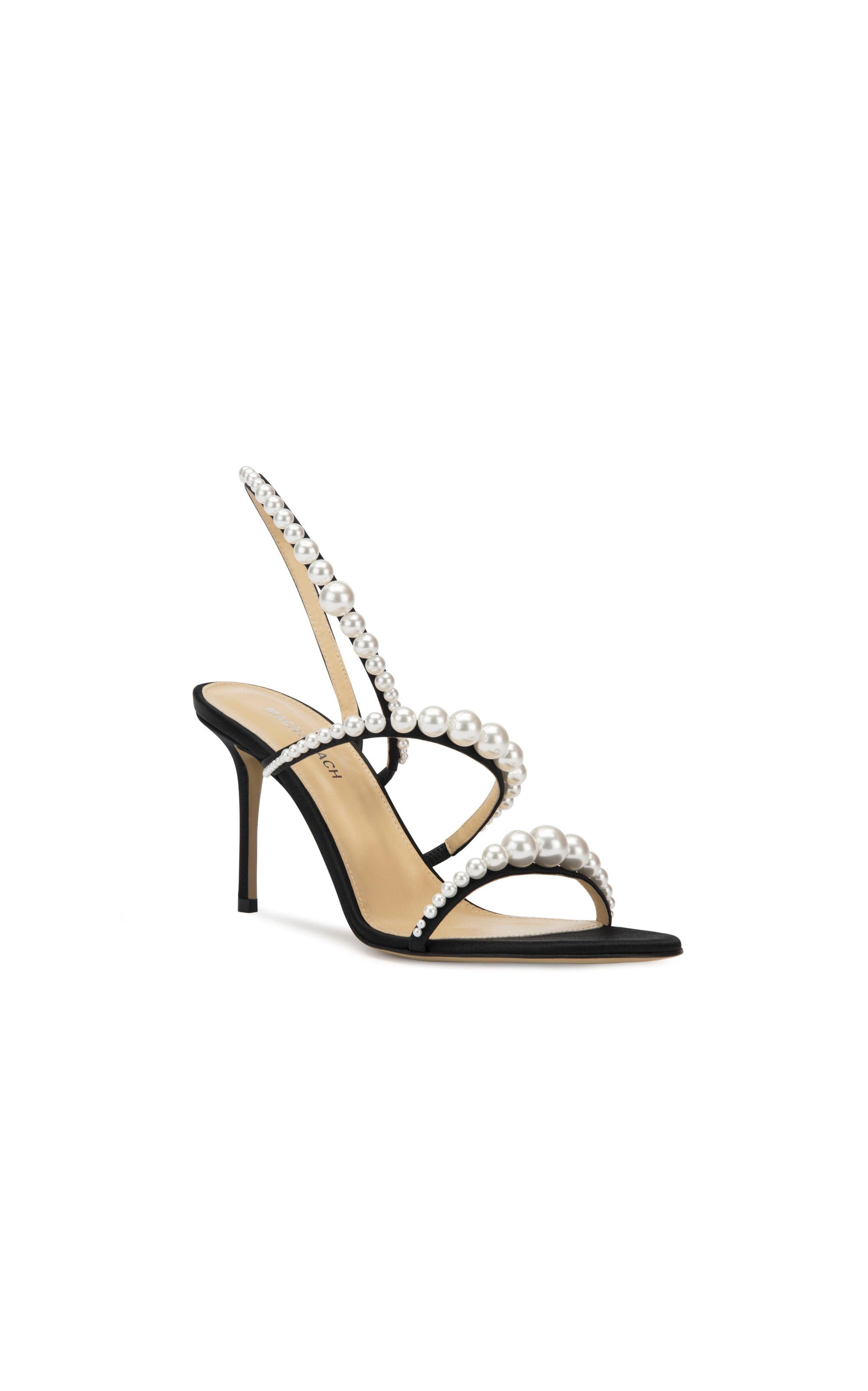 Sirène 85 beaded heel sandals - Black