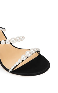 Sirène 85 beaded heel sandals - Black