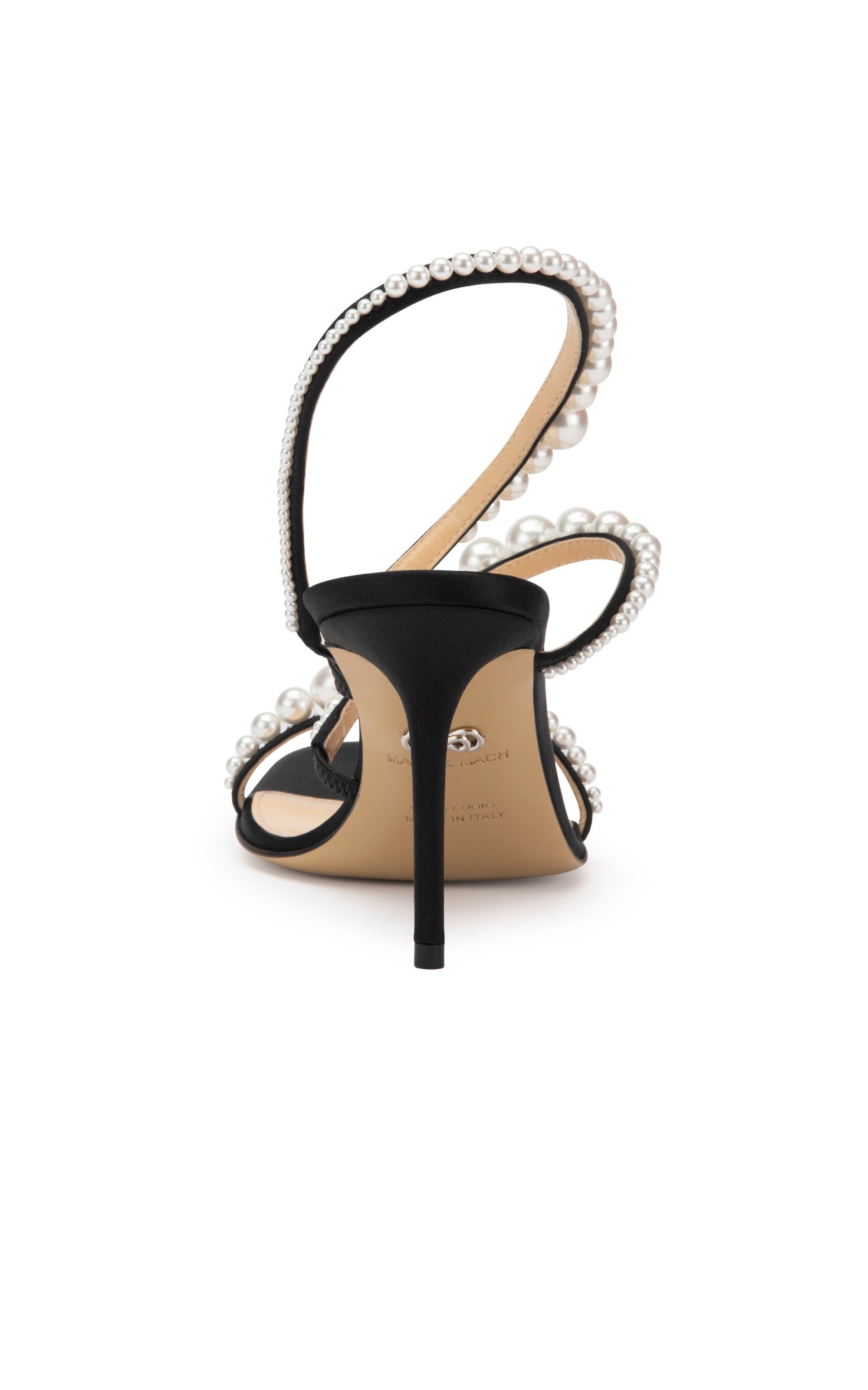 Sirène 85 beaded heel sandals - Black