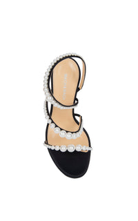 Sirène 85 beaded heel sandals - Black