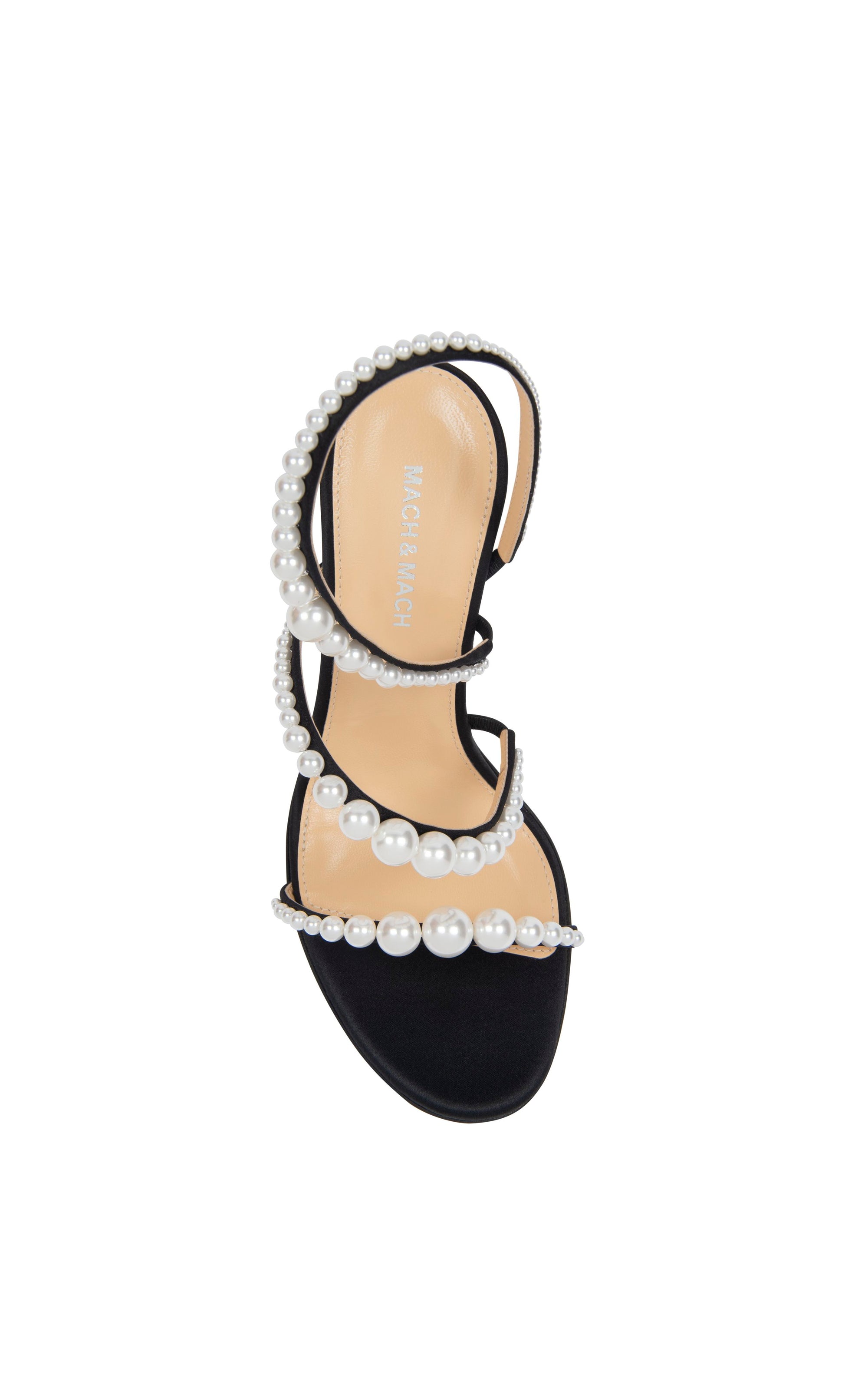Sirène 85 beaded heel sandals - Black