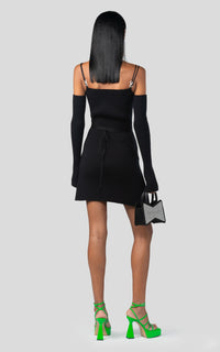 Short dress with cut-outs - Black