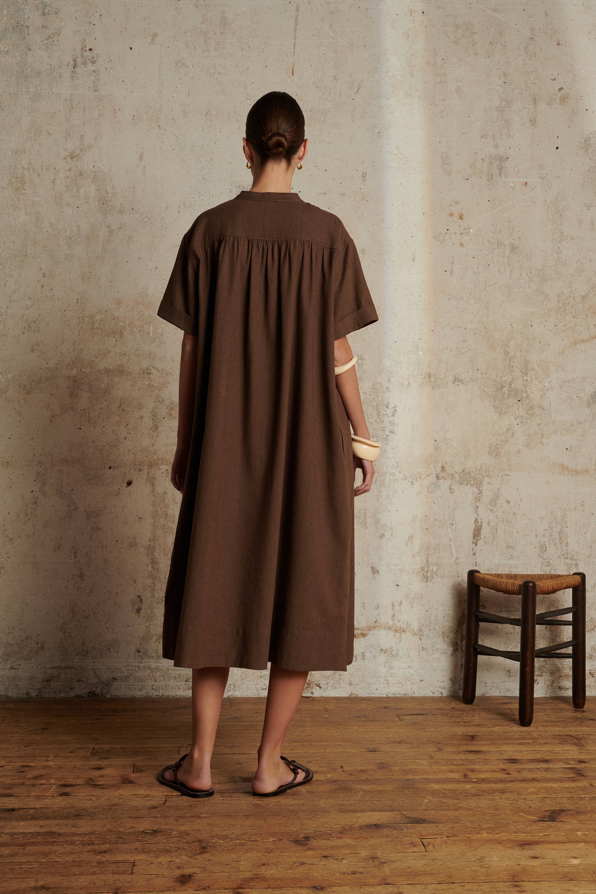 MARRON _ Robe Ulanni en coton - Marron