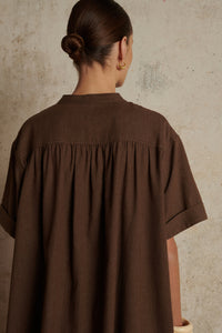 MARRON _ Robe Ulanni en coton - Marron