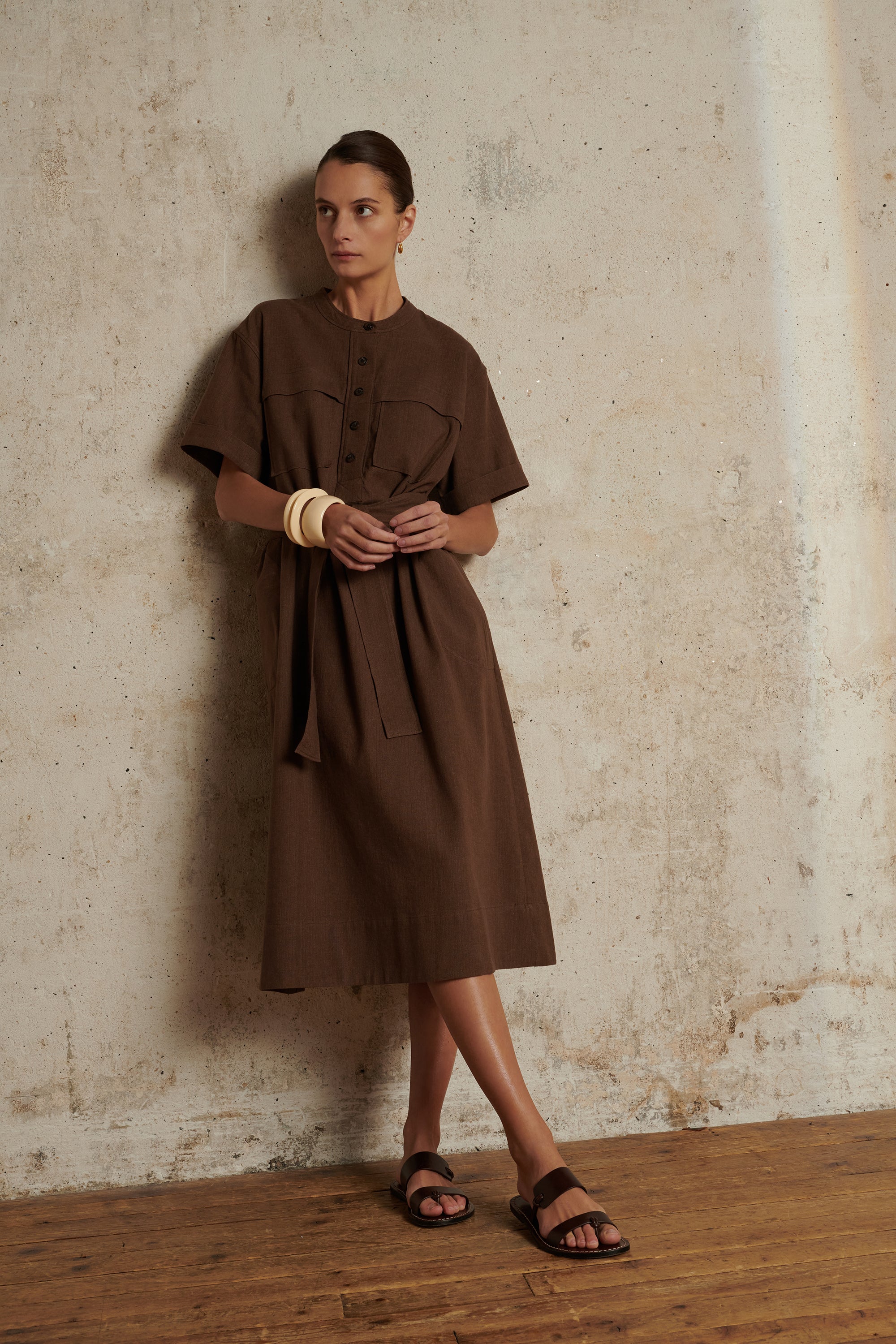 MARRON _ Robe Ulanni en coton - Marron