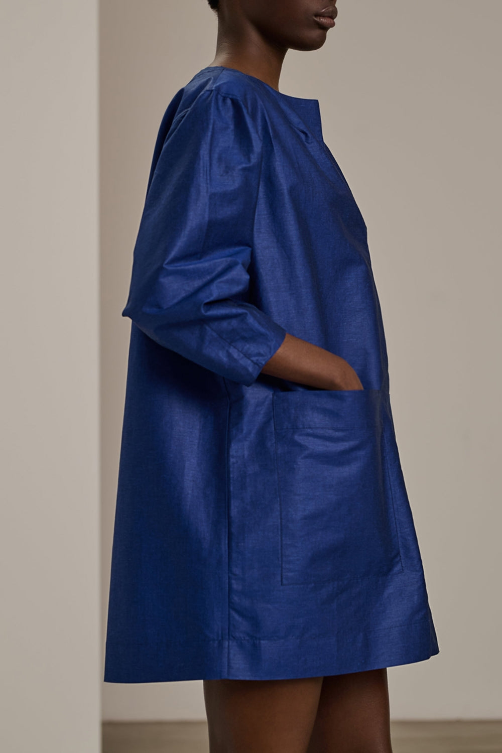 BLEU VIF ROBE CHAINE & TRAME CYBELE