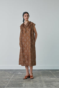 MARRON/PARME _ Robe Tamaris en lin - Marron & parme