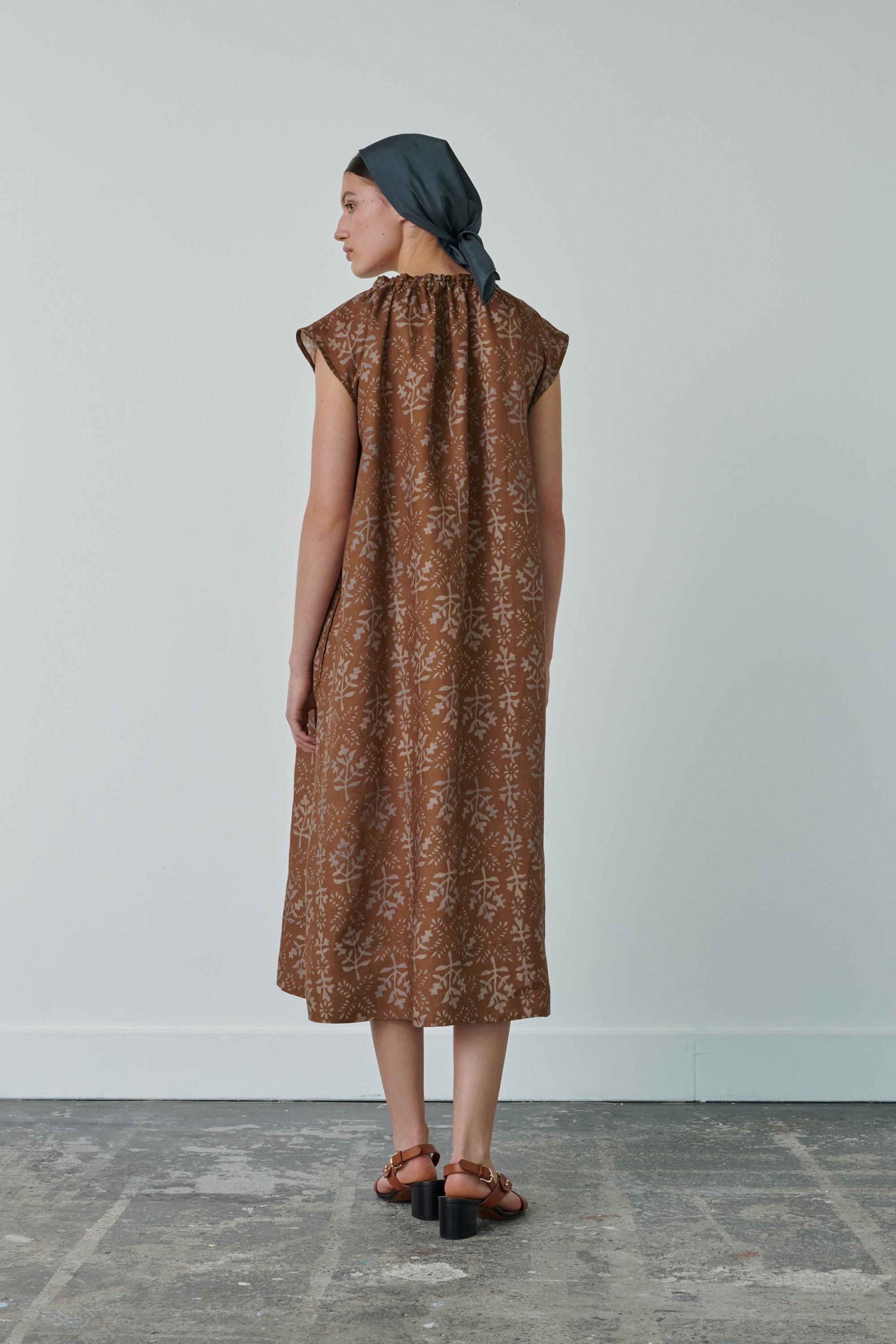 MARRON/PARME _ Robe Tamaris en lin - Marron & parme