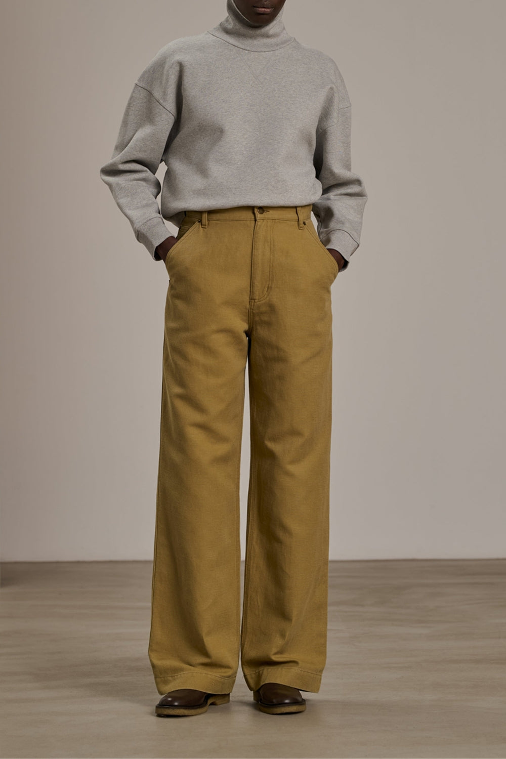 Sweatshirt col montant Vito en coton - Gris Chine