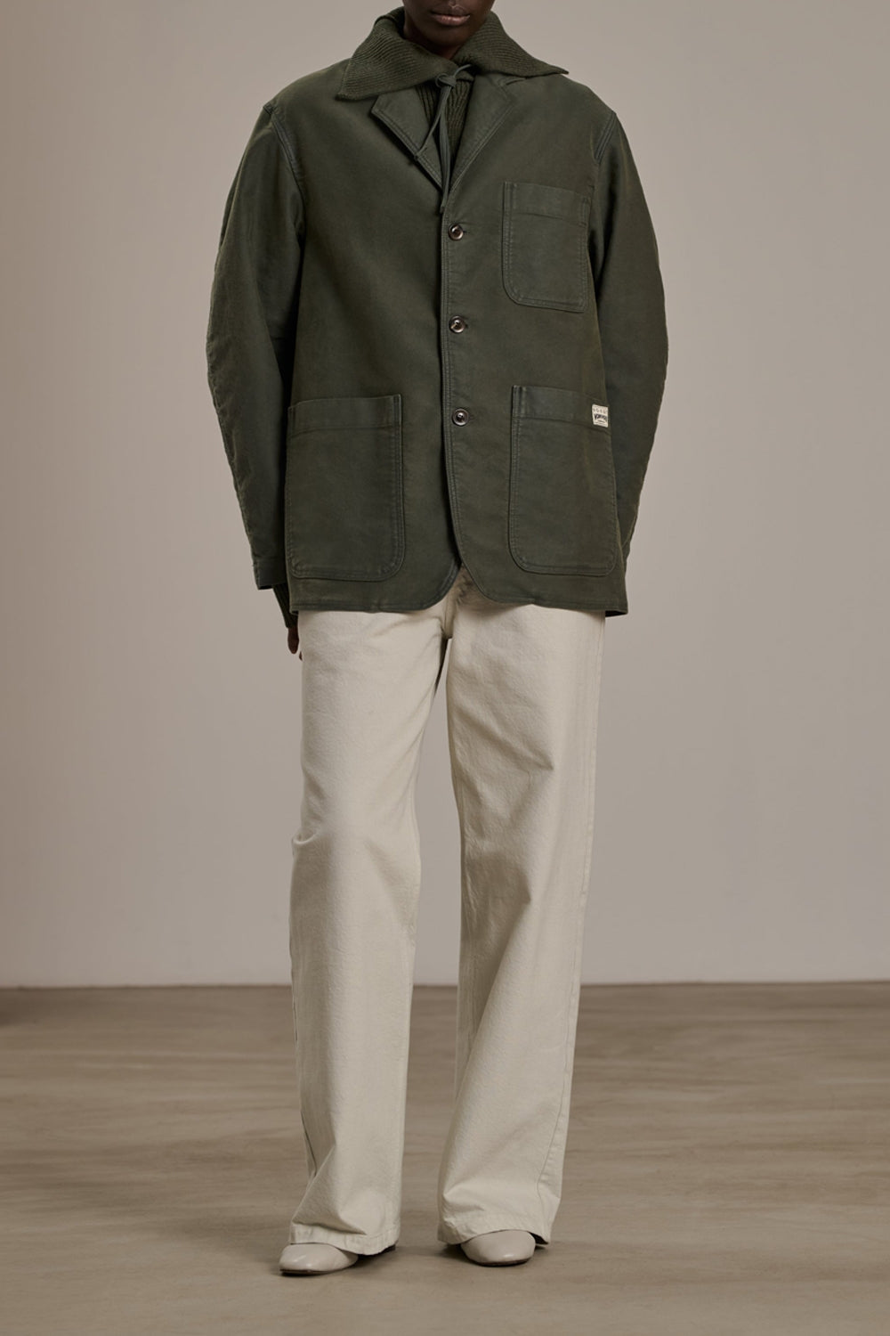Alphonse cotton canvas jacket - Grey Blue
