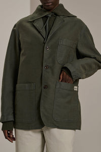 Alphonse cotton canvas jacket - Grey Blue