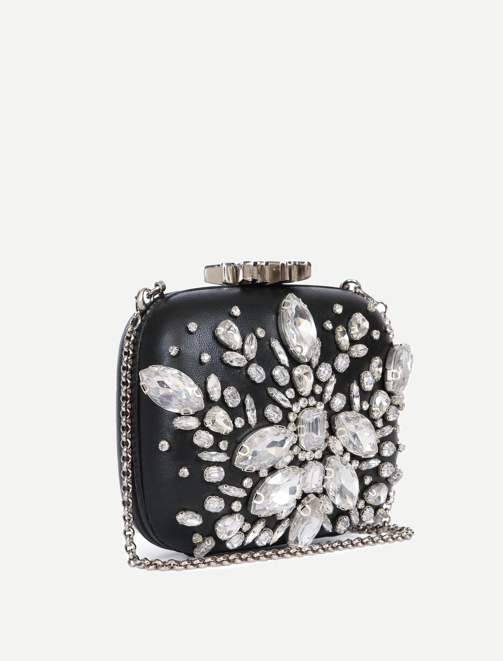 Minaudière à perles en cuir - Raven