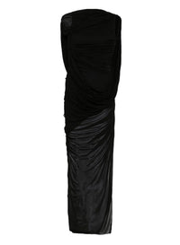 Robe longue dos nu drapée - Black