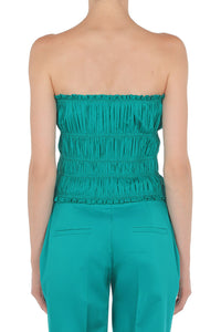 Bustier smocké en tissu extensible - Green & Light Blue