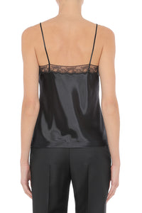 Caraco en satin avec finition en dentelle - Black