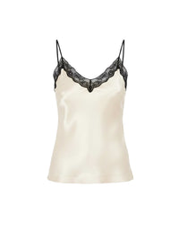 Caraco en satin avec finition en dentelle - Fantasy Ivory