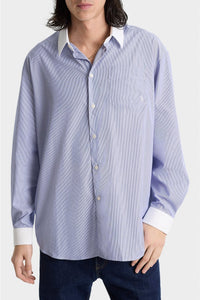 Chemise SRC oversize à rayures - Blue Striped