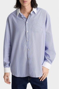Chemise SRC oversize à rayures - Blue Striped