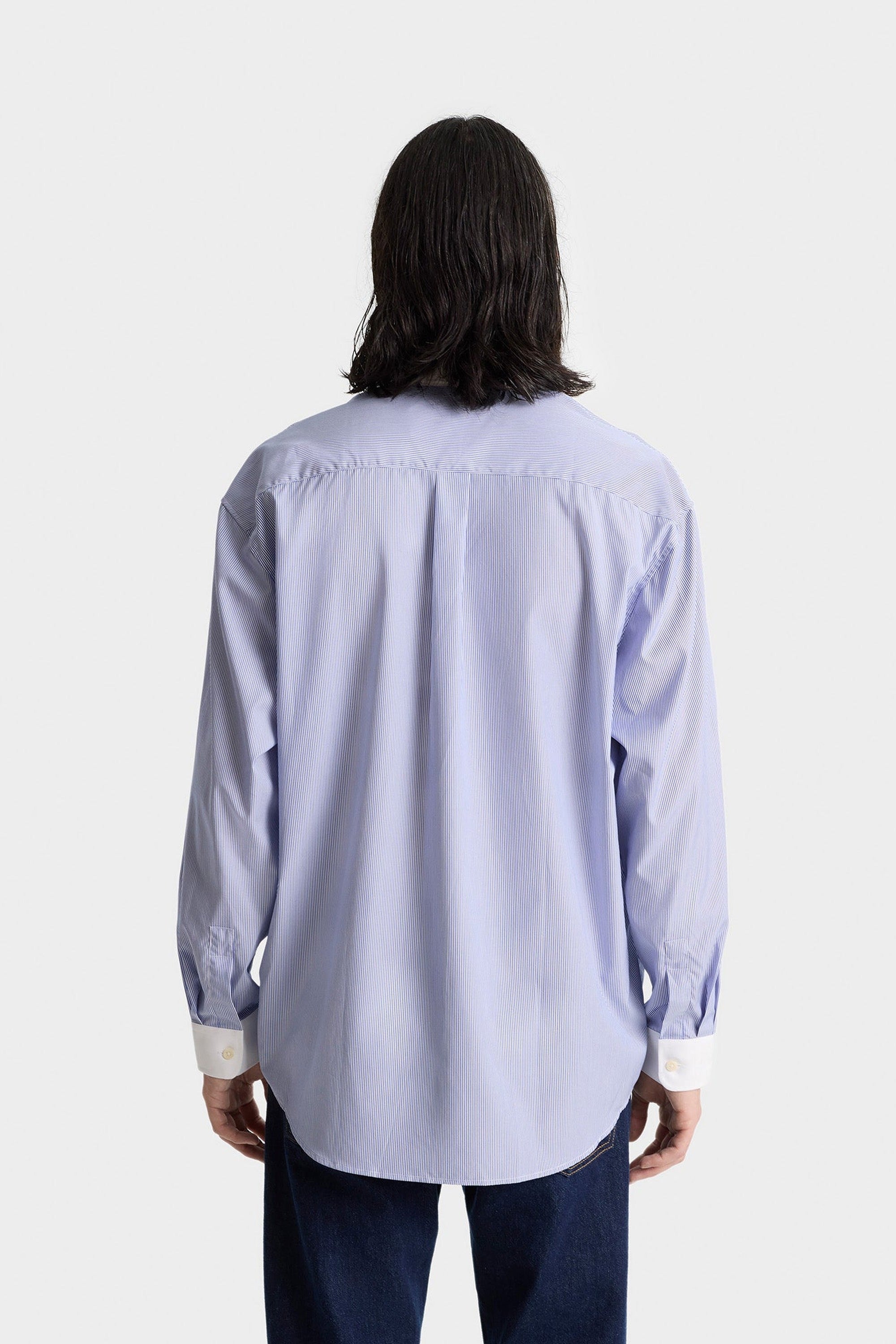 Chemise SRC oversize à rayures - Blue Striped
