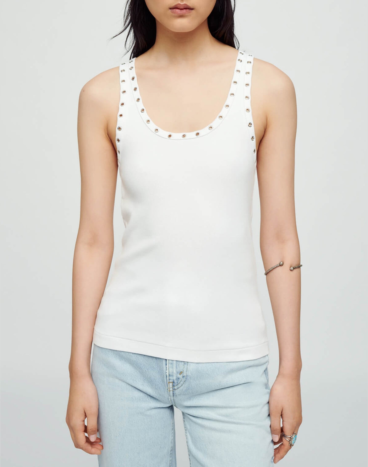 Eyelet tank top - Ivory
