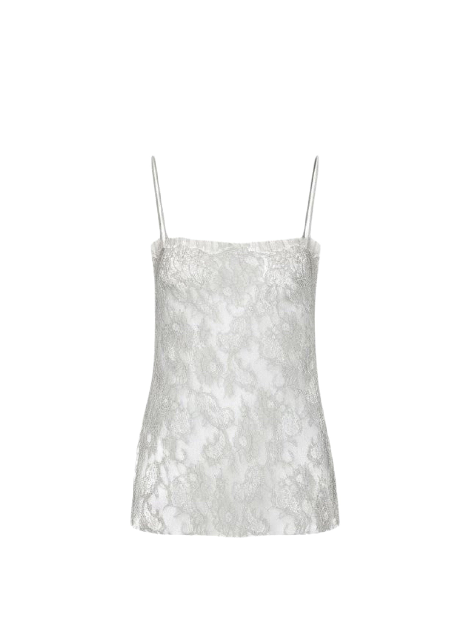 Top en dentelle transparente - Ice Grey