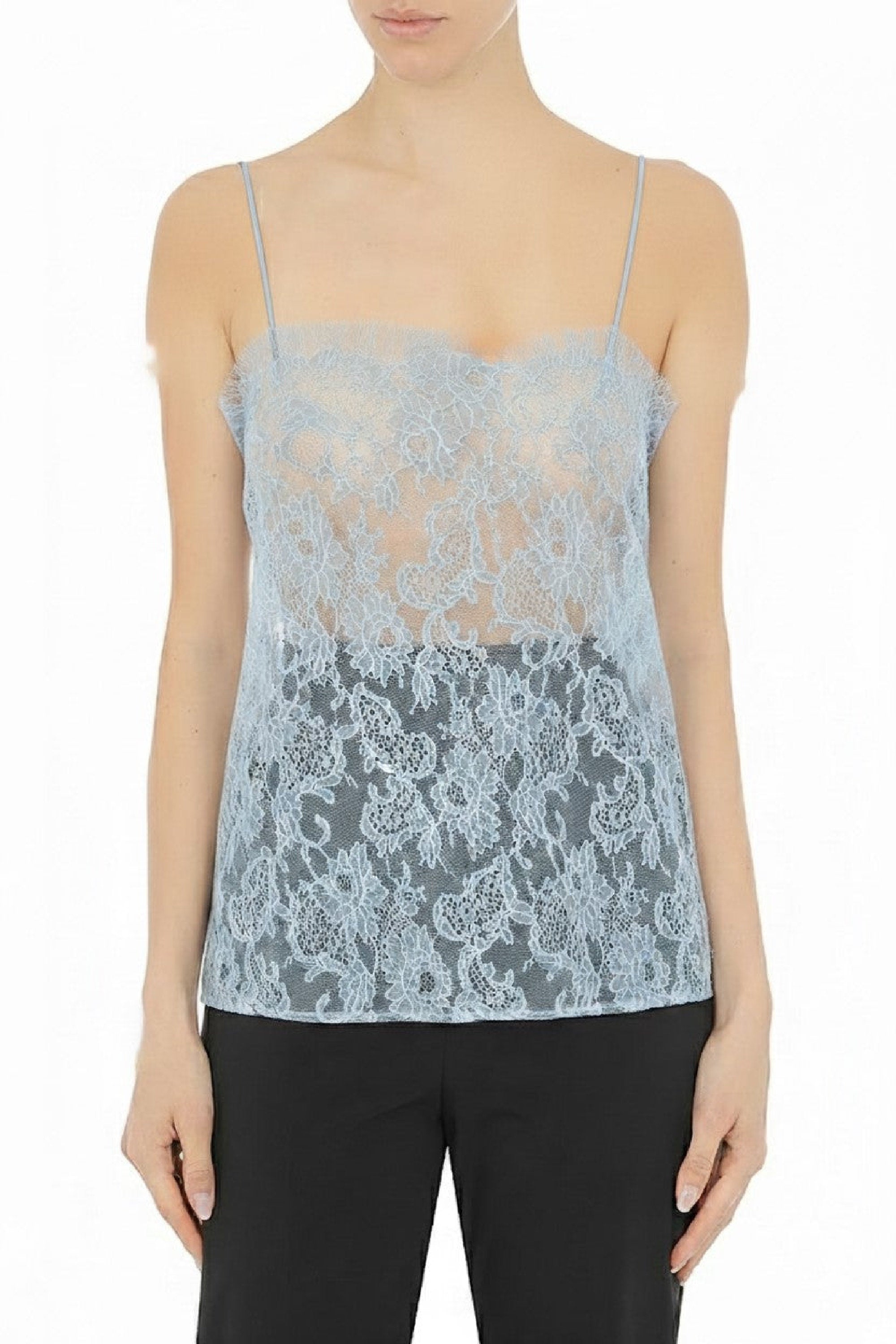 Top en dentelle transparente - Ice Grey