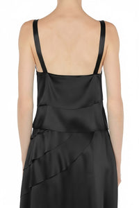 Top en soie mélangée - Black