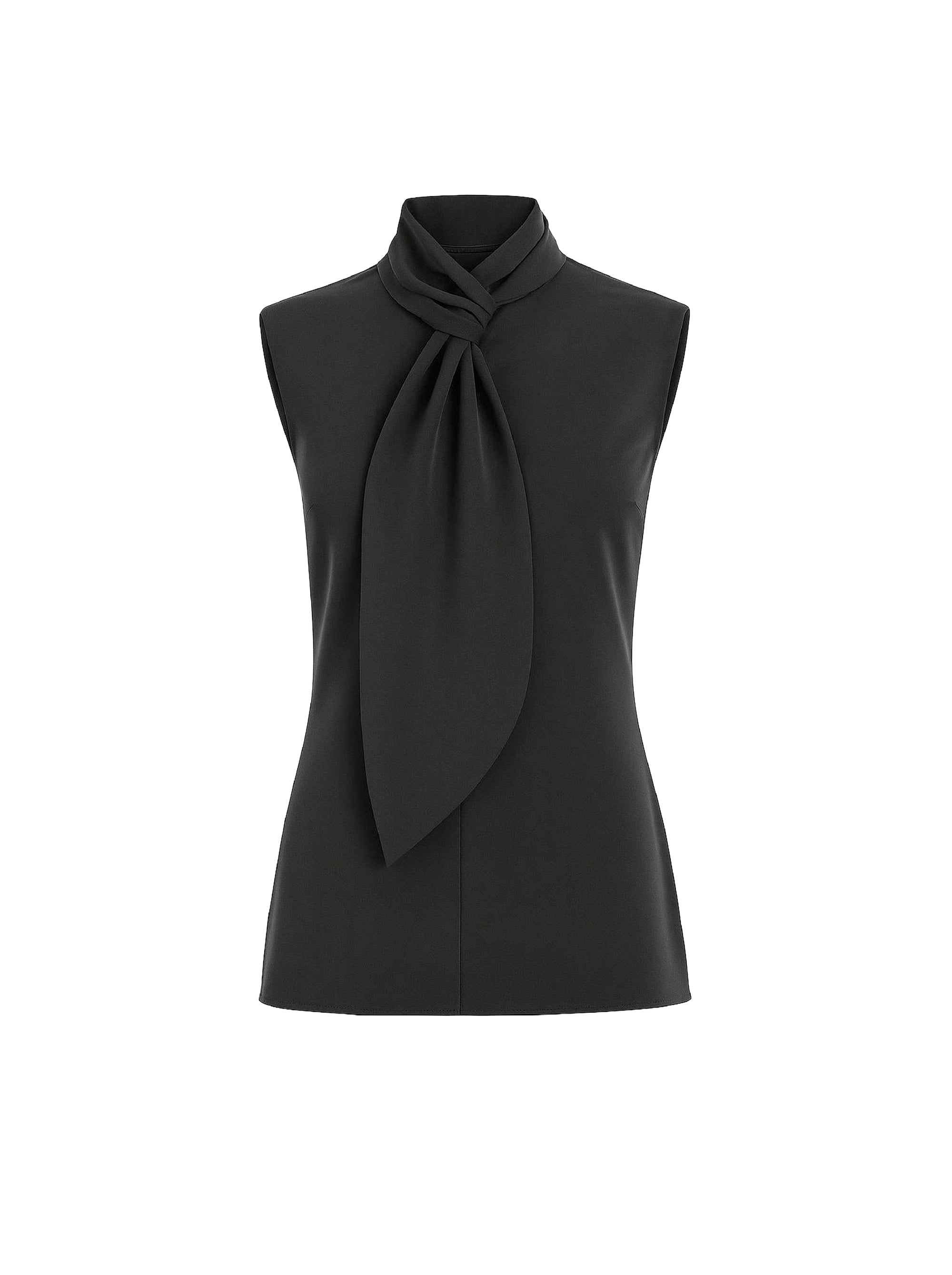 Blouse avec nœud drapé au col en soie - Grey