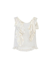Sheer silk blend top - Ivory