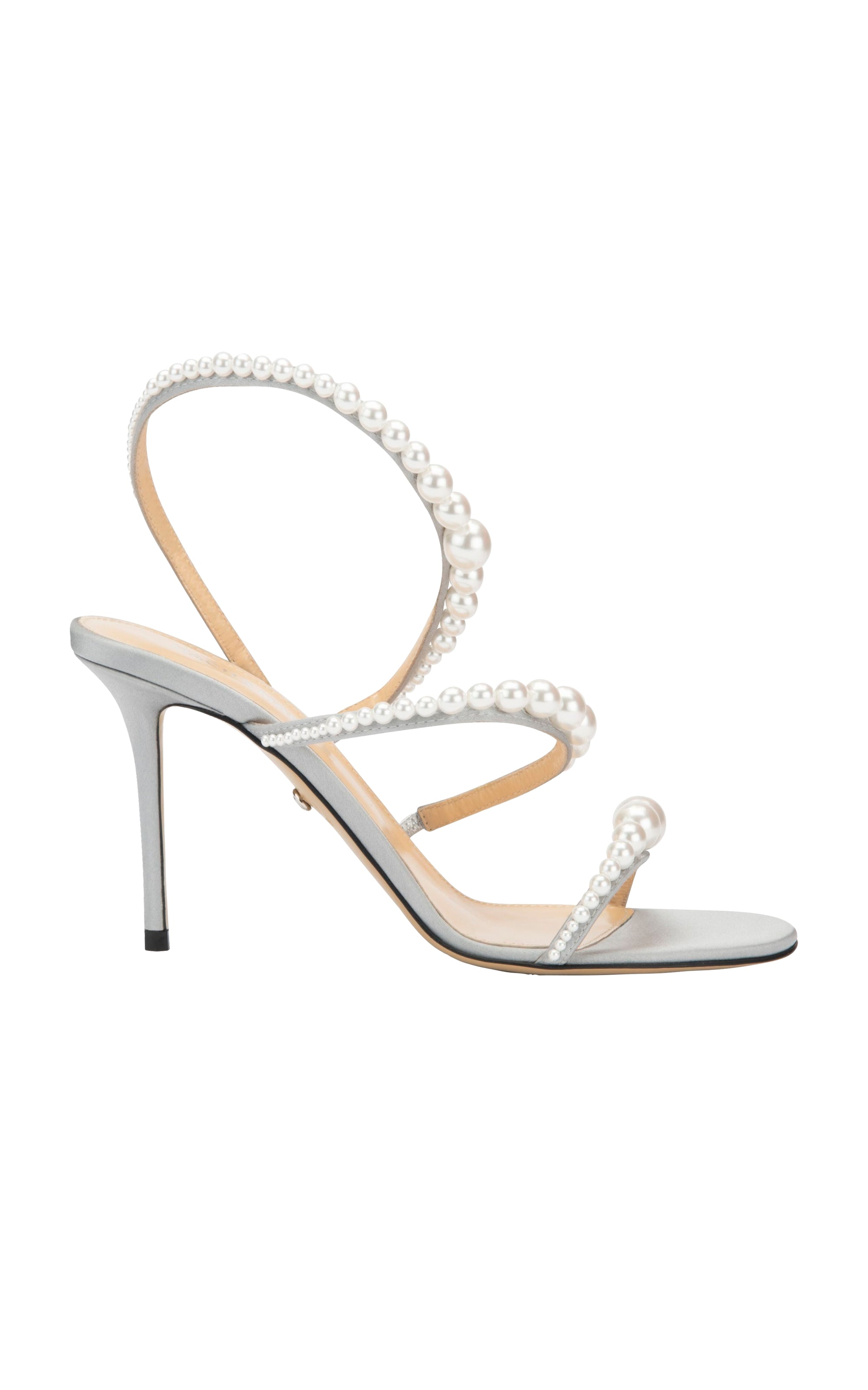 Sirène 85 beaded heel sandals - Grey