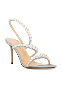 Sirène 85 beaded heel sandals - Grey