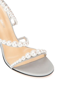 Sirène 85 beaded heel sandals - Grey