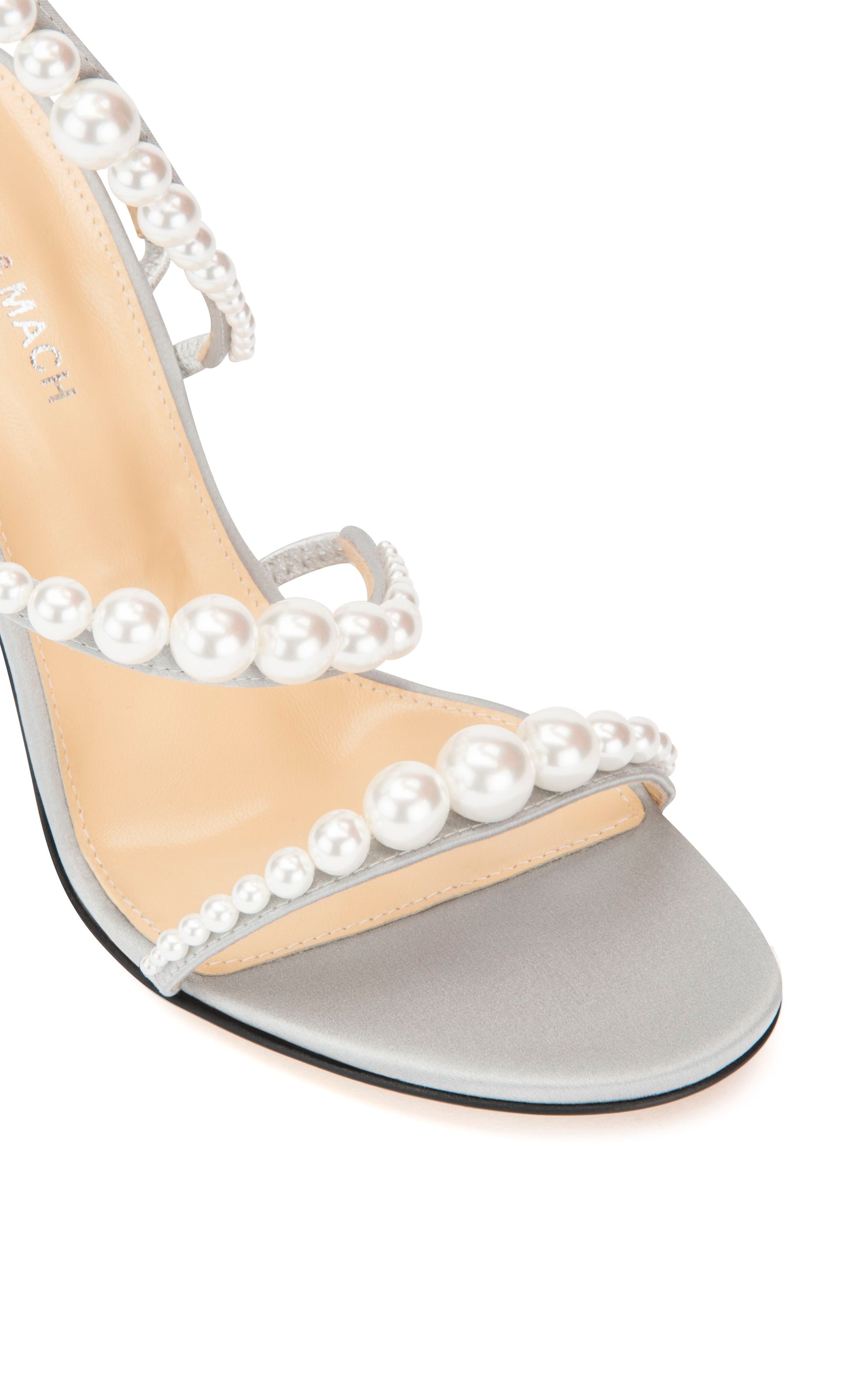 Sirène 85 beaded heel sandals - Grey