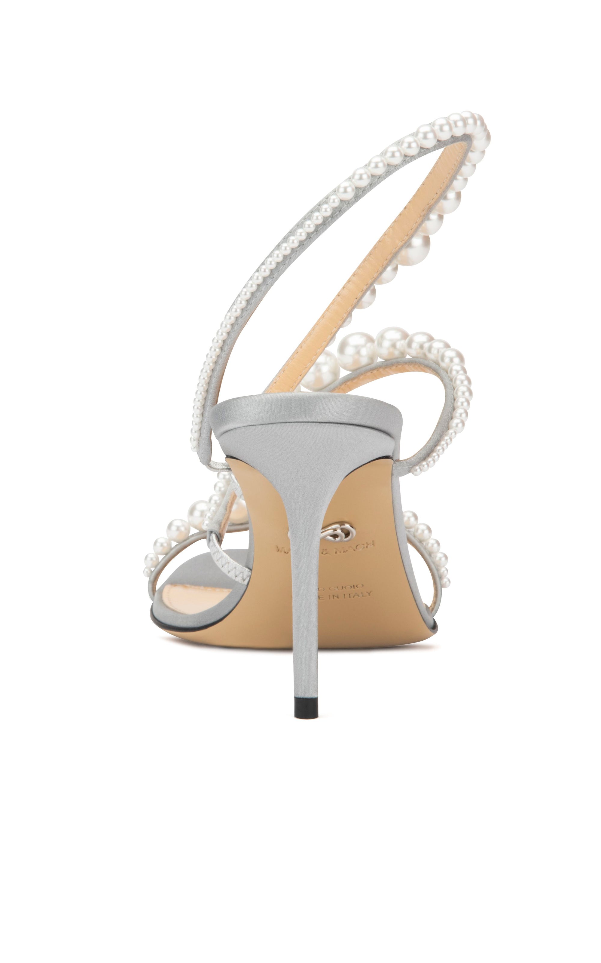 Sirène 85 beaded heel sandals - Grey