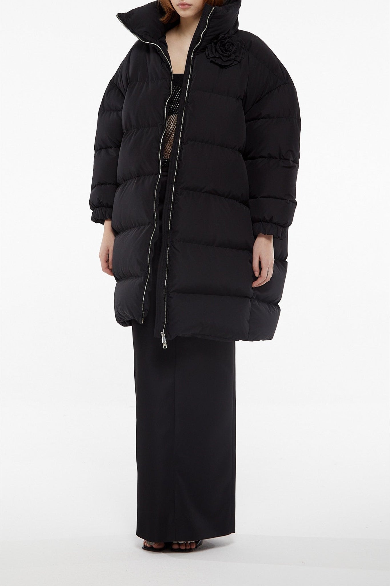 Doudoune longue maxi col - Black